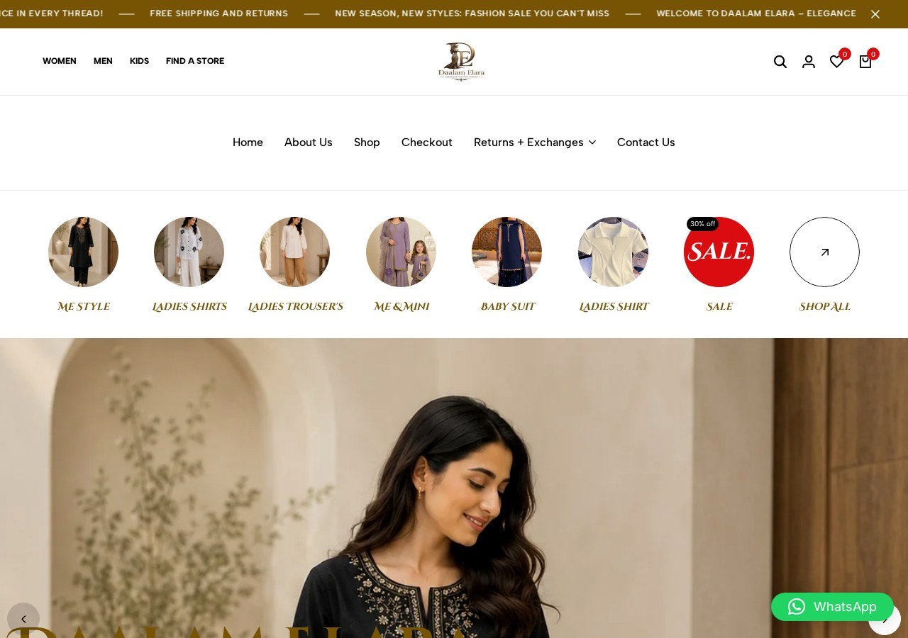 Daalam Elara E-commerce · Fashion project